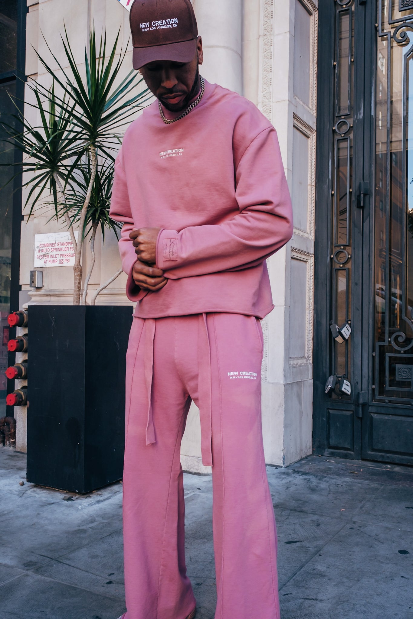 Terry Flare Pants- Mauve (Garment Dyed)