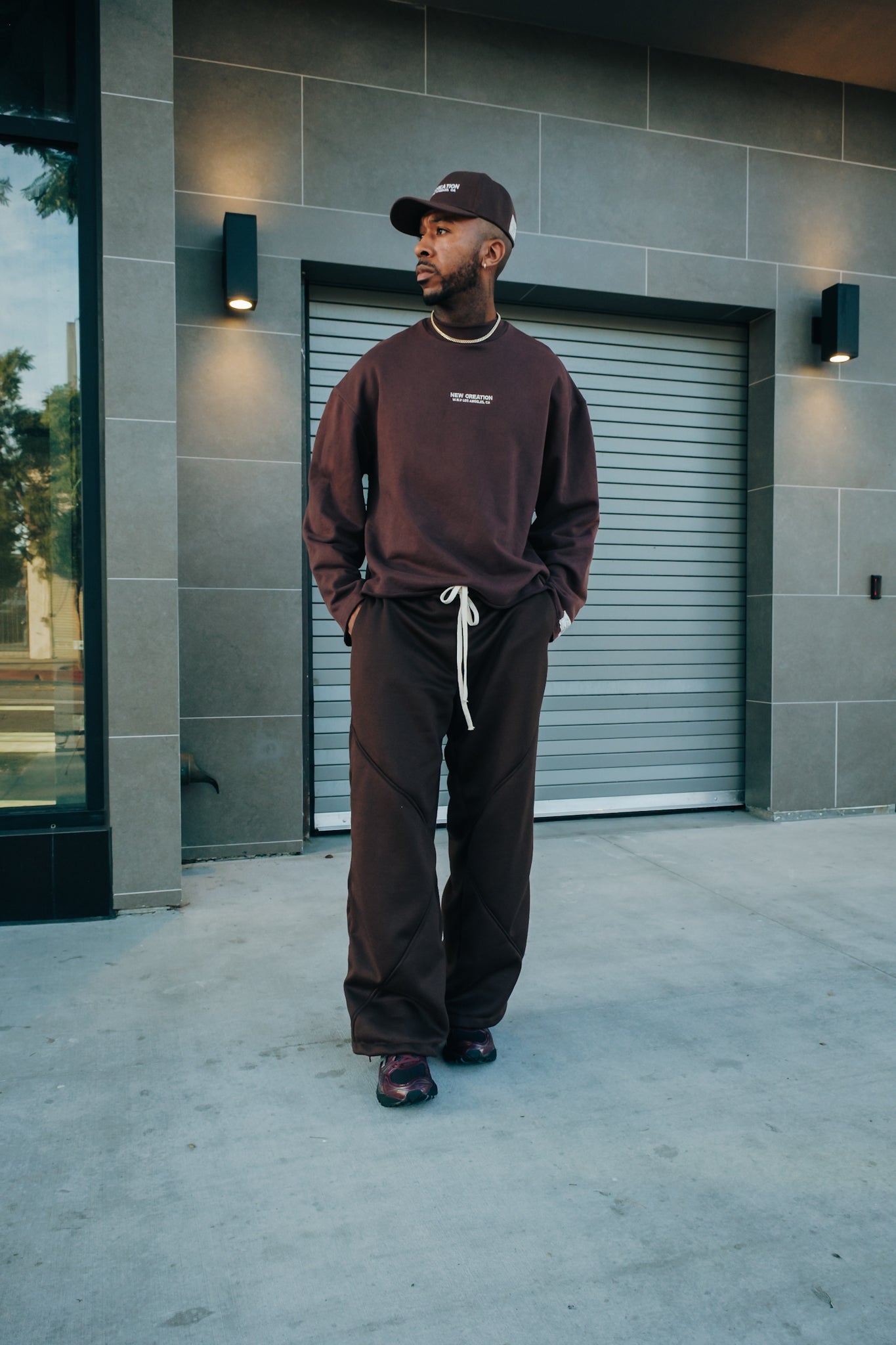 Fleece Crewneck- Brown (Garment Dyed)