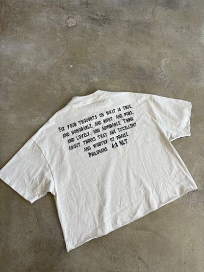 Oversized  Higher Thoughts Tee- OFF White