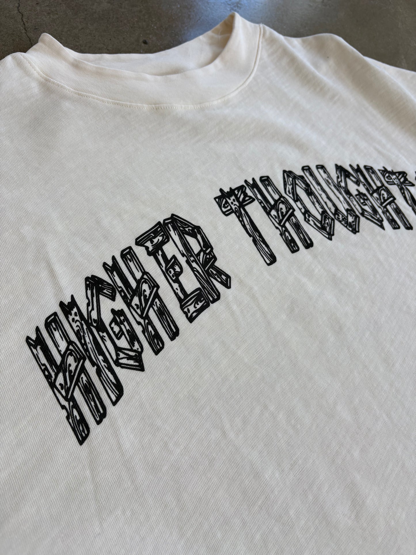 Oversized  Higher Thoughts Tee- OFF White