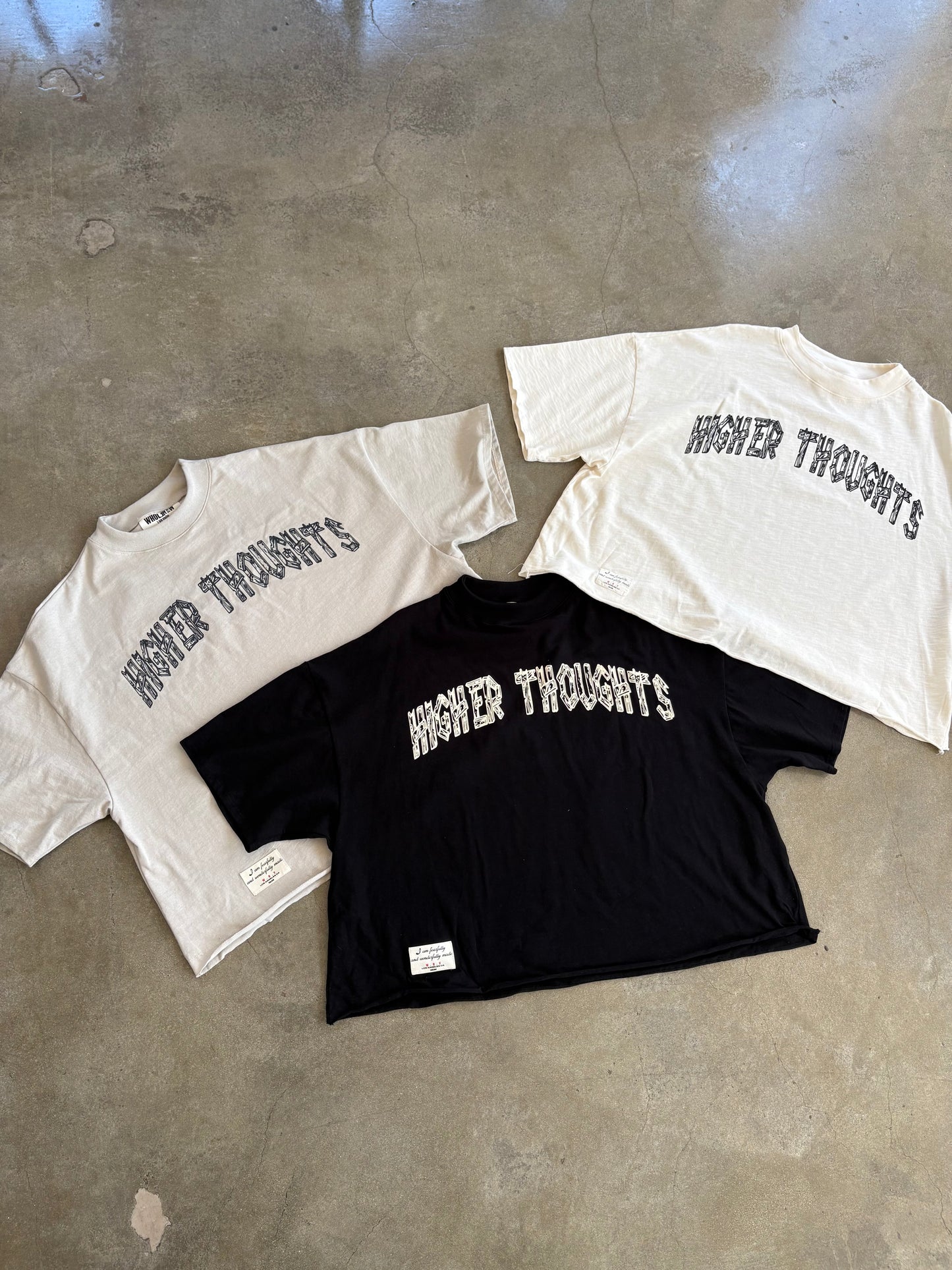 Oversized  Higher Thoughts Tee- OFF White